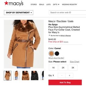 Plus size Via Spiga trench coat